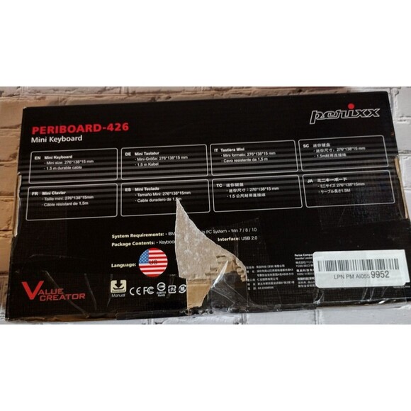 Perixx PERIBOARD-426 Wired Mini Low Profile Keyboard (Wired USB) NOB - Picture 14 of 16